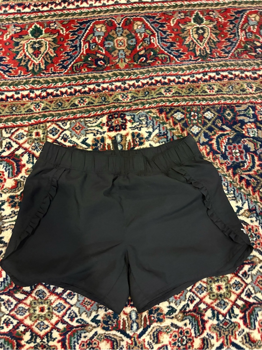 Girl’s Black Ruffle Trim Shorts
